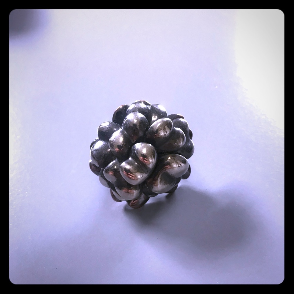 Intermix Metal Flower Statement Ring - image 1